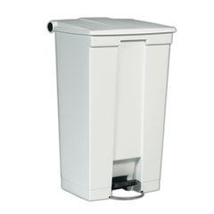 Legacy Step-On Receptacle, 23 gal, Plastic, White